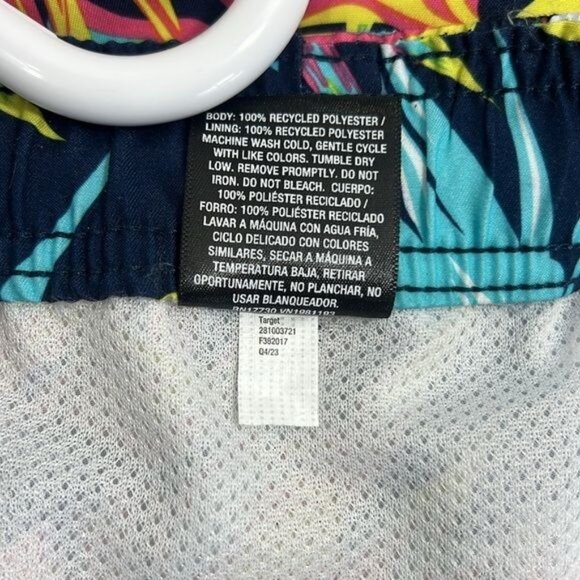 Original Use Mens XXL Swim Trunks Tropical Pattern Navy & Multi-Color UPF 50+ - Picture 5 of 8